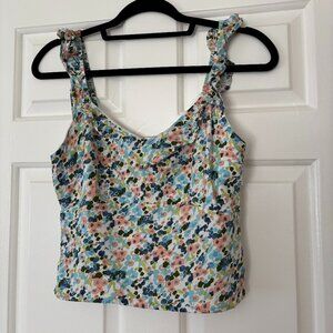 Abercrombie & Fitch Floral Smocked Crop Tank Top - Size M